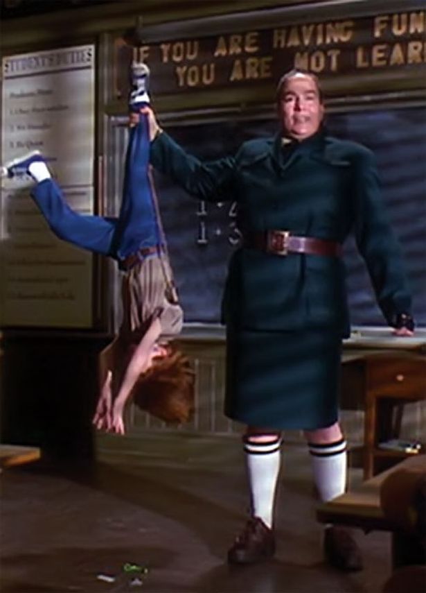 the terrifying Miss Trunchbull in Matilda