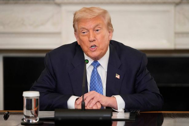 President Donald Trump speaks during a trilateral signing ceremony with Armenia and Azerbaijan