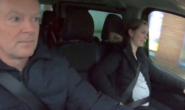 Chloe Radford with her dad Noel in a car