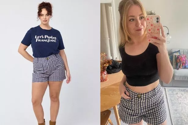 model and lauren wearing joanie shorts