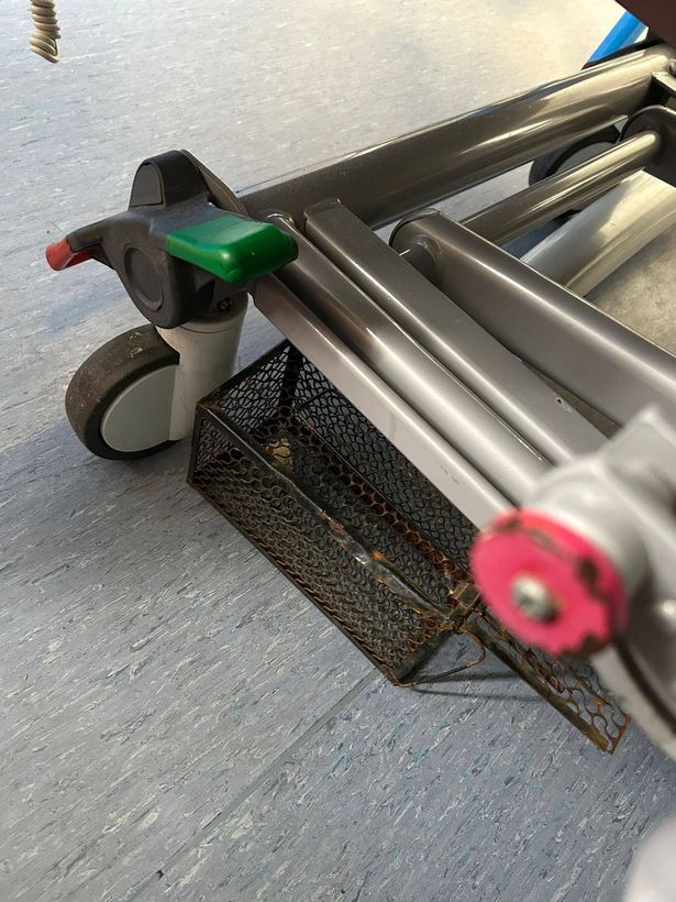The mouse trap on the floor in the hospital