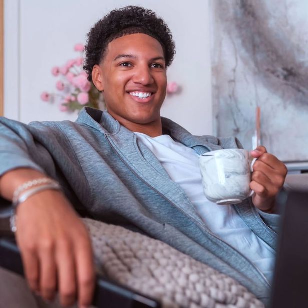 a man on a couch