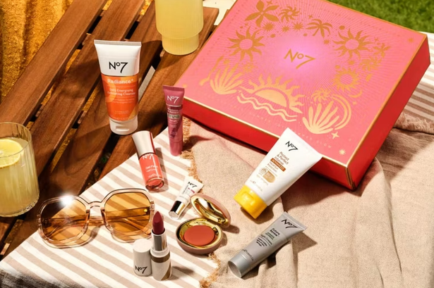 No7's Beauty Vault laid out on a blanket