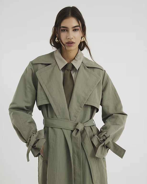 River Island's Khaki Relaxed Wrap Trench Coat