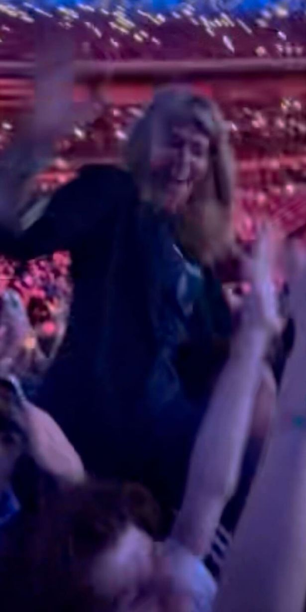 Kate was seen laughing and smiling in the crowd