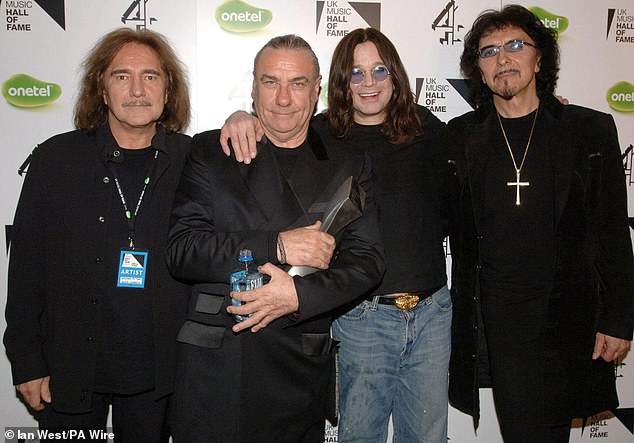 The rocker reunited with his Black Sabbath bandmates Tony Iommi, Geezer Butler and Bill Ward for their first performance in their original line-up since 2005 (pictured in 2005)