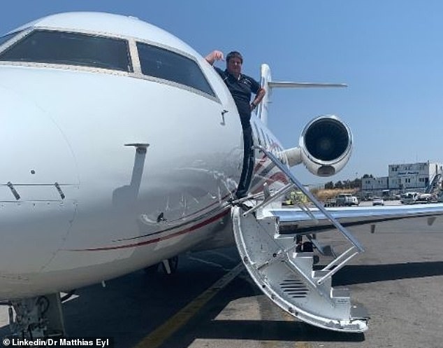 The doctor on board the Southend Airport flight was named as German national Dr Matthias Eyl