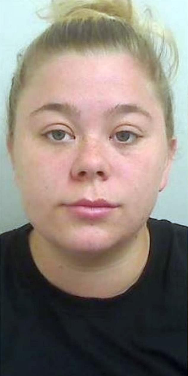 Lybertie Weaver, 21 at the time of her offence, (pictured) saw sniffer dogs at the gates to the festival and decided to inform organisers that she had ecstasy tablets wrapped in a Kinder egg and hidden inside her vagina