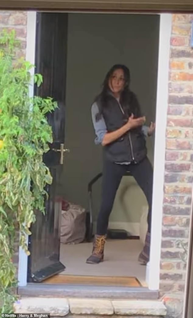 Meghan inside Nottingham Cottage. Royal author Tom Quinn said: 'Starting life as a member of the royal family in Nottingham Cottage was the beginning of all Meghan’s troubles'