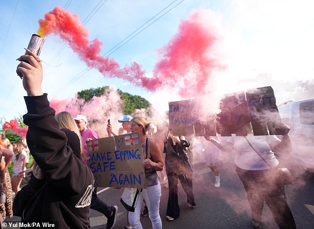 The demonstrations across Norfolk followed similar anti-migrant violence at The Bell Hotel in Epping, Essex, last month (pictured)