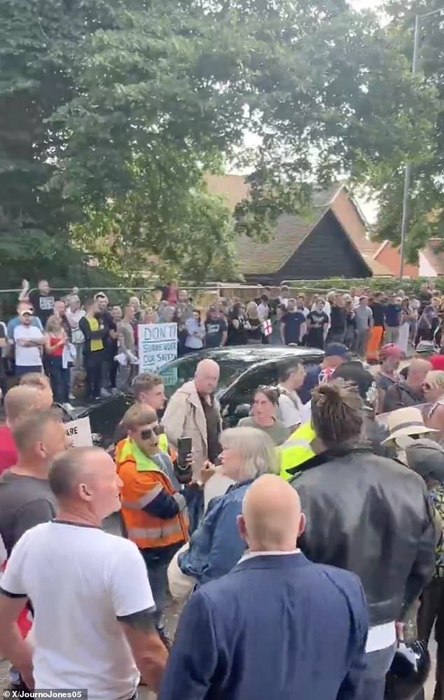 There was a stand off between the two groups of protesters