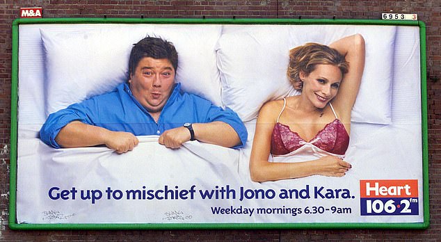Kara on a billboard promoting her breakfast show on Heart. She was sacked from the gig shortly after the pictures were published