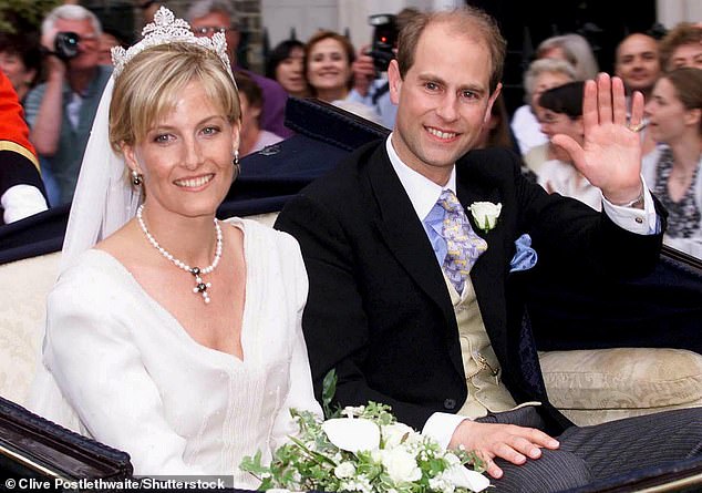 Sophie and Edward on their wedding day. The scandal was all but forgotten by the time the big day arrived