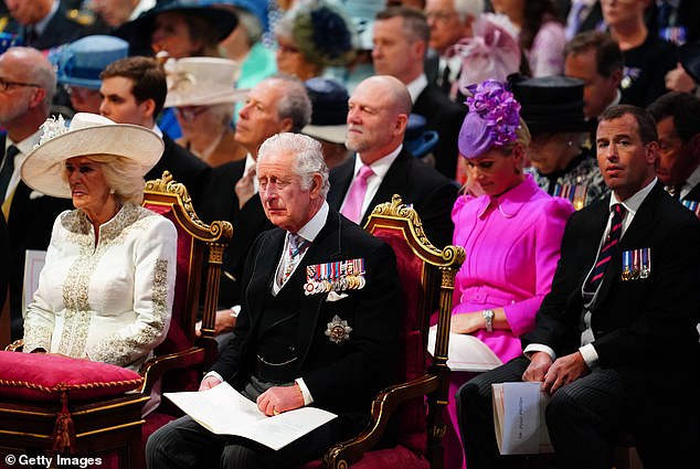 A source said at the time: 'It's a typically elegant solution as you would expect. The Queen wants her family there and they are still part of it. But in a carefully controlled fashion'