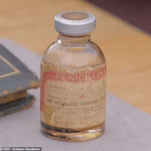 The penicillin (pictured), made at a factory in Speke, Liverpool, was thought to be one of the very first batches of the antibiotic