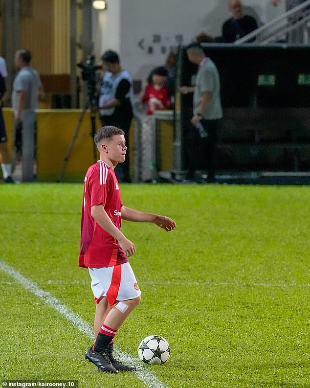 Fifteen-year-old Kai Rooney pictured in Northern Ireland last week at an Under 16 tournament, is set to represent Manchester United at an Under 19 competition in Croatia