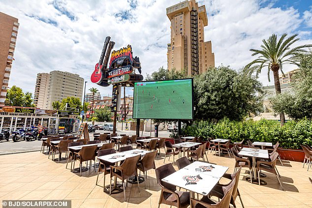 Gleeful Spanish locals are rejoicing after seeing a drop in the number of Costa Del Sol holidaymakers following years of angry anti-tourism demonstrations. Pictured: An empty bar a few days ago