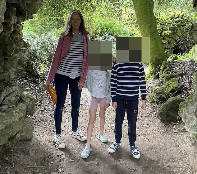 Sir David's daughter-in-law Lisa Suchet, 43, (left) with her two children. She admits 'we have had a close relationship with grandad, David to help us get through it all'