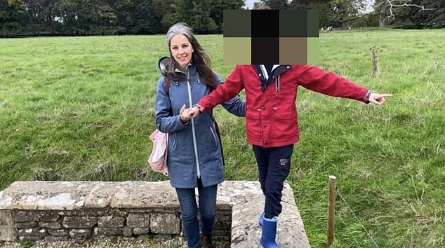 Lisa (pictured, with her son) and Robert Suchet busy preparing to take their two children to the Canary Islands for their summer holidays
