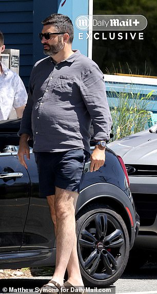 Exclusive photos obtained by Daily Mail show Borgerson cutting a relaxed figure as he grabbed coffee with his teenage son, Noah