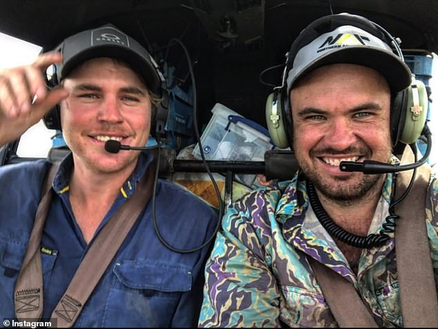 Pilot Seb Robinson (left) with Mr Wilson