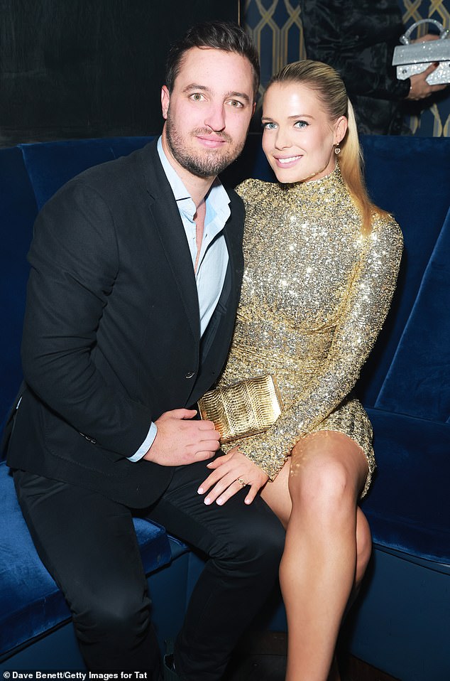 Eliza and her husband-to-be (pictured at a 2022 party in London) met at a dinner party in South Africa through Channing's brother