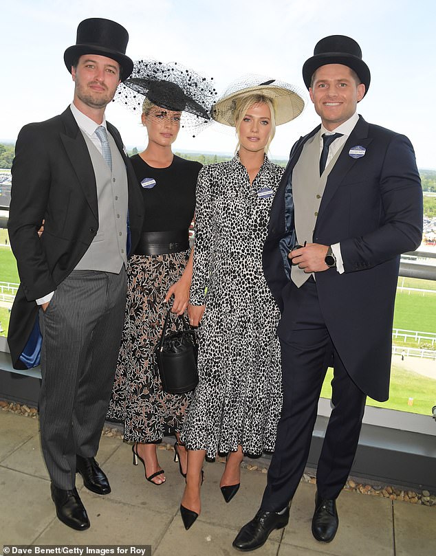 Pictured from L to R: Channing Millerd, Lady Eliza Spencer, Lady Amelia Spencer and Greg Mallett at Royal Ascot in 2022