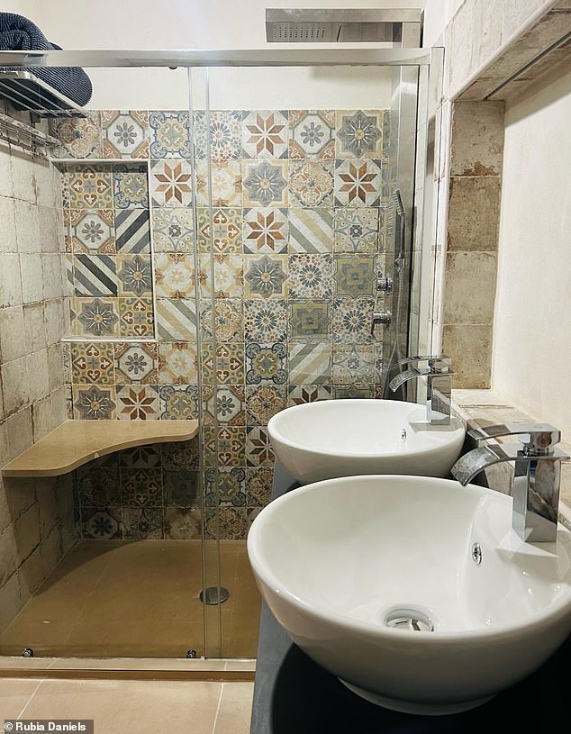 Chic: Rubia has installed modern touches so they blend in with the period house features