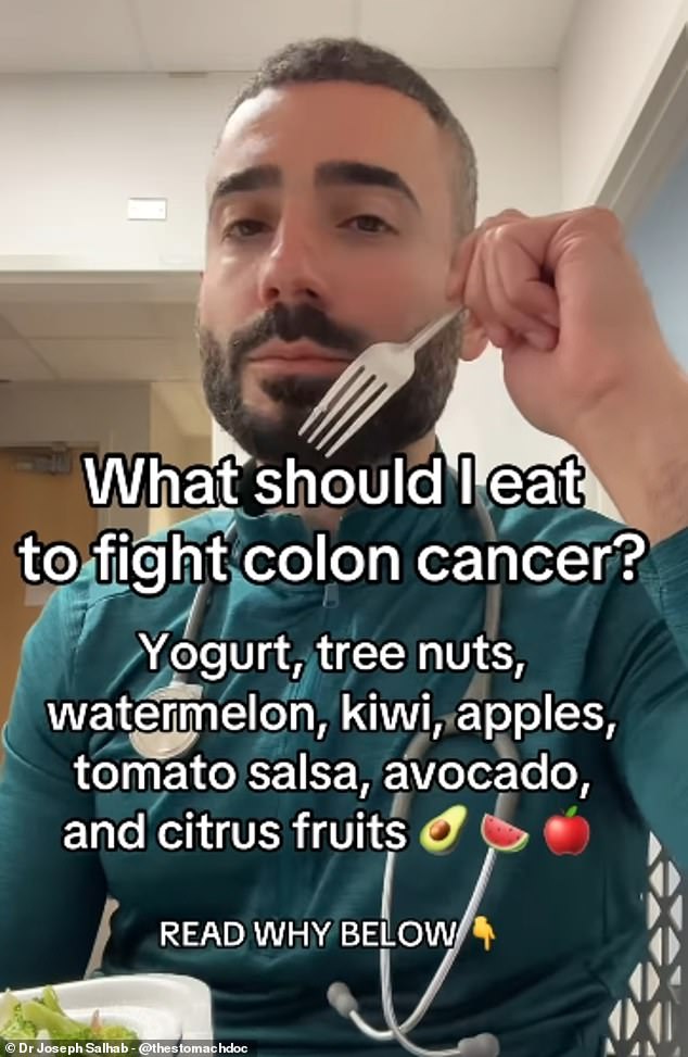 According to the gut expert foods such as yoghurt, berries and nuts can help lower the risk of colon cancer
