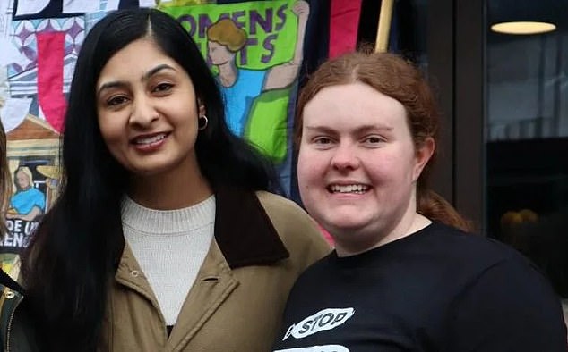 Grace Lewis (right) pictured with Zarah Sultana, one of the co-founders of Your Party, who has been a close supporter of the youngster