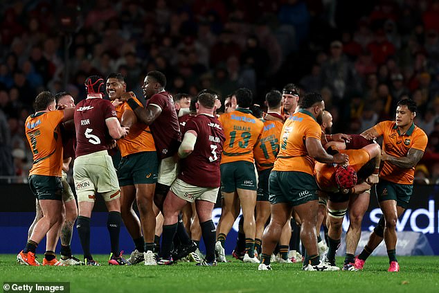 The Lions third Test against Australia was delayed for at least 30 minutes due to lightning