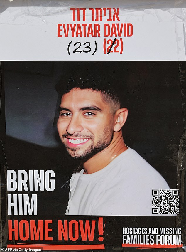 Image shows poster calling for Evyatar to be brought home