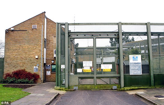 Pictured: The entrance of HMP Cookham Wood in Rochester, Kent