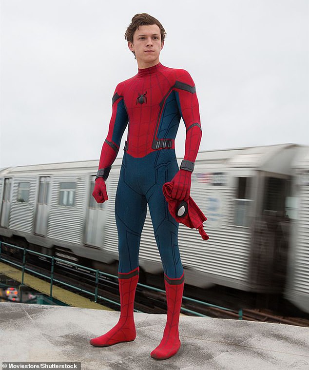 Tom's suit has altered over the course of the three previous films he has starred in for the franchise including Spider-Man: Homecoming (2017), Spider-Man: Far From Home (2019) and Spider-Man: No Way Home (2021); seen above in the 2017 movie Spider-Man: Homecoming