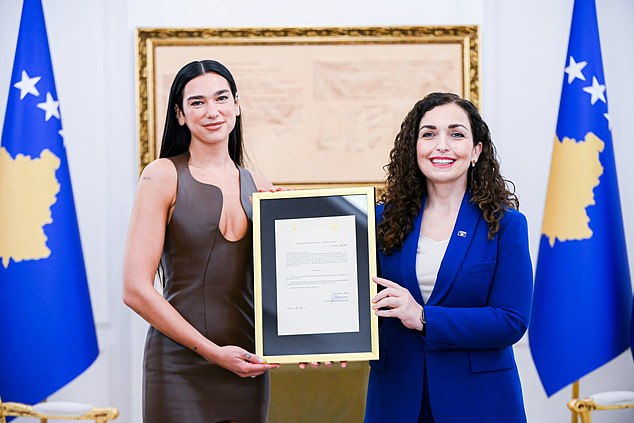 Singer Dua Lipa was granted Kosovan citizenship on Friday