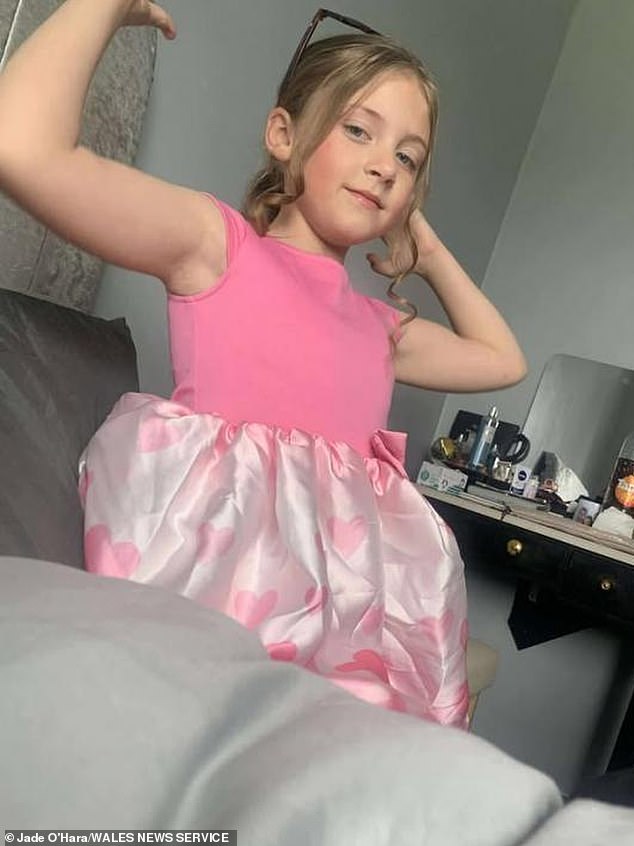 Kayla Watson, eight, suffered horrific bite wounds to her face after a dog attacked her while she was playing outside her grandmother's house in Abergavenny, south Wales.