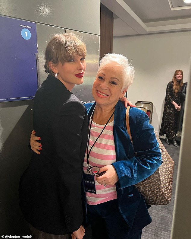The Loose Women star, 67, recently faced the wrath of Taylor's huge fanbase after making a subtle dig at her proclivity to pen songs about her famous exes [Denise and Taylor pictured]