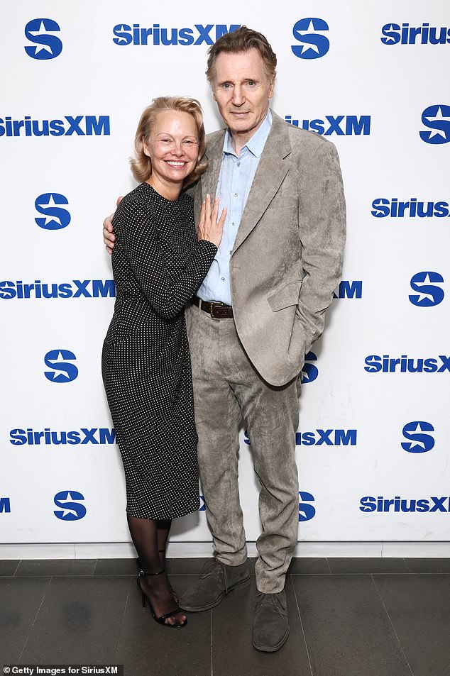 In a 2024 interview with People Neeson said of Anderson, 'I can't compliment her enough... She's funny and so easy to work with. She's going to be terrific in the film'; Pictured in New York City on Wednesday