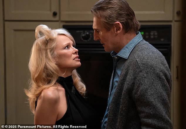 An insider told US Weekly that Neeson 'has been intrigued and smitten' by the former Baywatch star 'since they started filming the comedy,' adding that the action star 'expressed this to her'