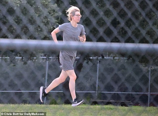 Elizabeth Holmes, who was convicted of fraud in relation to her blood tech company Theranos, was seen running on Saturday at Federal Prison Camp Bryan, the minimum-security facility Ghislaine Maxwell was transferred to