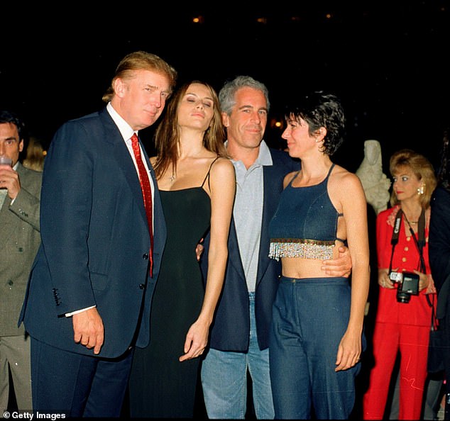 Maxwell's move to the much cushier Texas facility comes as the Trump administration struggles to contain the fallout of its decision not to release the unredacted Epstein files (Pictured: Donald Trump and Melania Knauss are seen with Epstein and Maxwell at Mar-a-Lago in February 2000)