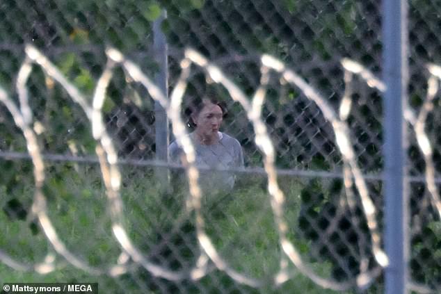 Maxwell is pictured at her original, more restrictive prison. She was often seen running outside