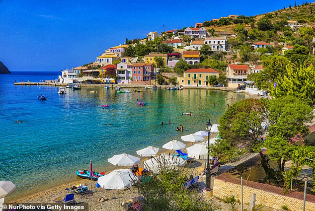 Last week the Daily Mail revealed that a retired civil servant spotted some of the royal party ¿ Kate, Charlotte and Louis ¿ on their superyacht off the coast of Ithaca, a tiny island 25 minutes by ferry from Kefalonia (pictured)
