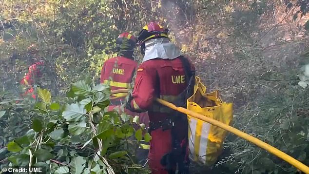 Wildfires have swept across northwestern Spain as firefighters work to tackle several blazes