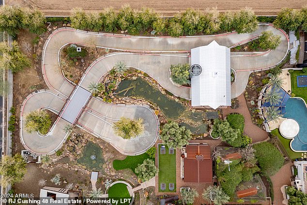 The $20million Arizona house also came with its own shooting range and Go-kart track (pictured)