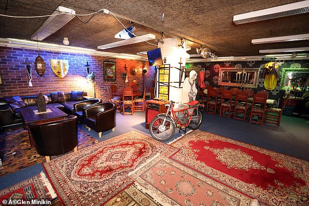 Swede Kenneth Clausen built a man cave in a 1970 Cold War bunker in the remote Swedish village of Ljungby (pictured)