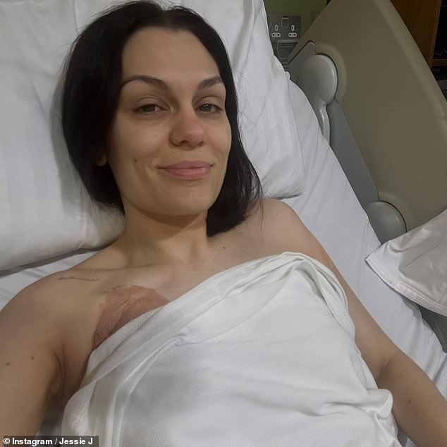Jessie J has revealed she's been rushed to hospital with fluid on her lungs, six weeks after undergoing surgery for breast cancer