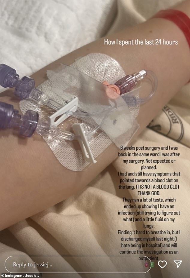 But taking to Instagram Stories on Sunday, Jessie revealed that she had been readmitted to hospital, and has since been told she has an infection
