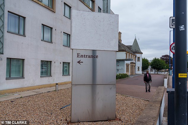 Various signs across the car park and the establishment's entrance have now become just blank spaces