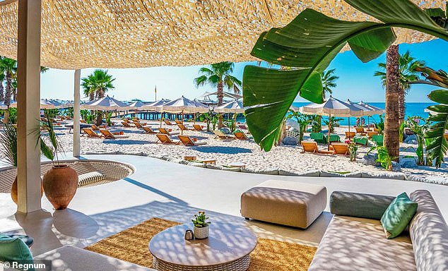 The hotel is surrounded by panoramic views of the turquoise Mediterranean
